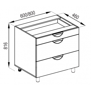 Секция 80Н 3Ш(1+2) Кухня Адель Люкс фабрики Кухни Світ Меблів