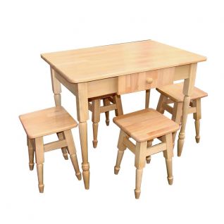 Комплект кухонный стол+4 табурета Бук Натуральный Смарт фабрики МИКС Мебель