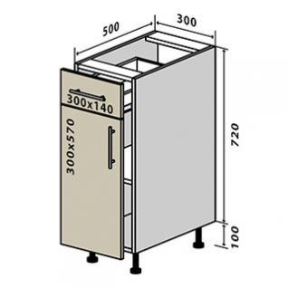 №22 Секция 30(1+1) низ ящик Кухня МоДа Люкс