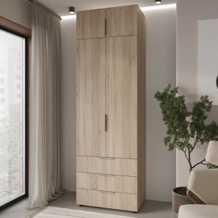 Шкаф 2Д3Ш Версаль (Гелар) Дуб сонома + Антресоль Феникс