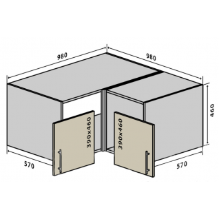 №83 Верх  98-46 кут Кухня FLAT