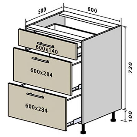 Фото №28 Секція 60 низ ящики Кухня Мода Люкс