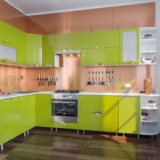 Кухня Адель Люкс светло зеленая (лайм глянец) 1 метр погонный Світ Меблів фабрики Кухни Світ Меблів
