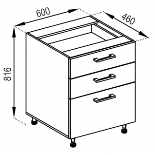 Секция 60Н 3Ш(2+1) Кухня Марта