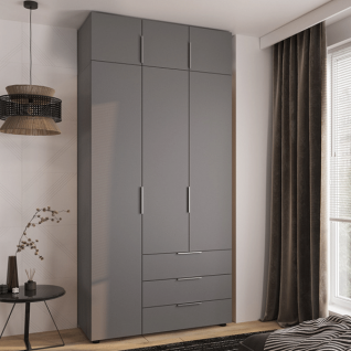 Шафа 3Д3Ш Версаль (Гелар) Графіт + Антресоль Фенікс фабрики Феникс Корпус