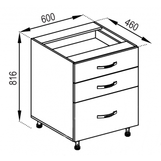 Секция 60Н 3Ш(2+1) Кухня Оля 2 категории