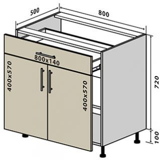 №31 Секция 80(2+1) низ ящик Кухня МоДа Люкс