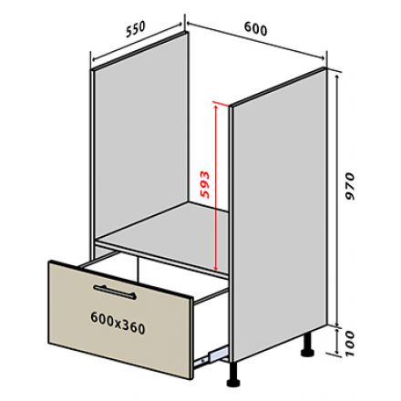 Фото №32 Секция 60-107 низ духовка Кухня МоДа Люкс