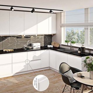 Кухня Альфа-ручка крашеный МДФ Белая матовая цена от