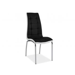 Стул H-104 хром / черная + белые вставки экокожа фабрики Signal стулья обеденные