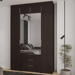 Шафа 4Д3Ш Версаль (Гелар) Венге (2 дзеркала маленькі) + Антресоль Фенікс Шафа 4Д3Ш Версаль (Гелар) Венге (2 дзеркала маленькі) + Антресоль Фенікс