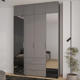 Шафа 4Д3Ш Версаль (Гелар) Графіт (2 дзеркала великі) + Антресоль Фенікс Шафа 4Д3Ш Версаль (Гелар) Графіт (2 дзеркала великі) + Антресоль Фенікс