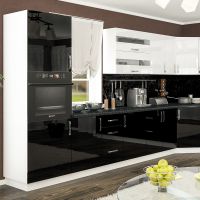 Кухня Гамма Лак Белый/Черный 1 метр погонный Мебель Сервис