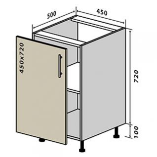 №4 Секция 45 низ дверь Кухня МоДа Люкс