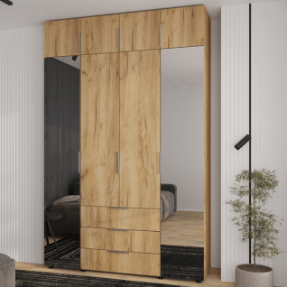 Шафа 4Д3Ш Версаль (Гелар) Дуб крафт золотий (2 дзеркала великі) + Антресоль Фенікс Шафа 4Д3Ш Версаль (Гелар) Дуб крафт золотий (2 дзеркала великі) + Антресоль Фенікс