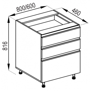 Секция 60Н 3Ш(2+1) ДСП Кухня Софи