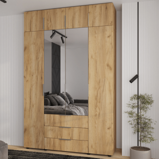 Шафа 4Д3Ш Версаль (Гелар) Дуб крафт золотий (2 дзеркала маленькі) + Антресоль Фенікс Шафа 4Д3Ш Версаль (Гелар) Дуб крафт золотий (2 дзеркала маленькі) + Антресоль Фенікс