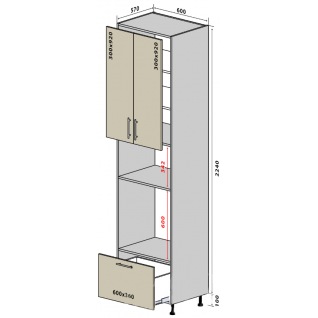 №41 Пенал 60-234 стандарт 1Ш  Кухня Interno фабрики Vip master
