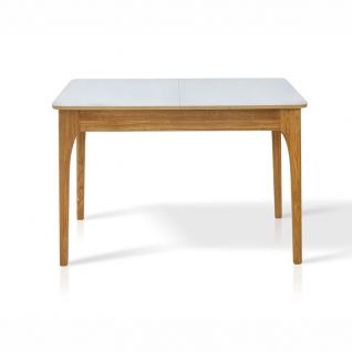 Стол обеденный Фиеста (1100+(350)*700 ) Орех\Белый Палермо фабрики МИКС Мебель
