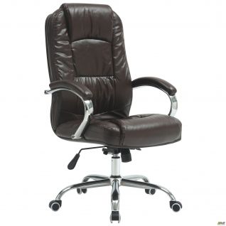 Крісло Marselle хром-Ch HB, механізм Anifix, шкірзам коричневий АМФ