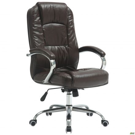 Фото Кресло Marselle-Ch хром НВ, механизм Anifix, кожзам коричневый АМФ