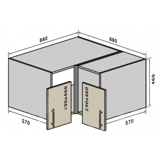 №82 Секция 88*88(57)-46 верх кут Кухня Alta фабрики Vip master