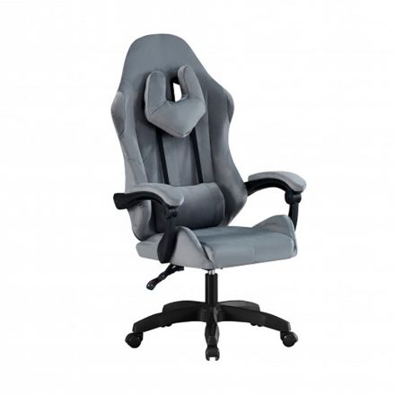Фото Кресло Геймерское Гладиатор (велюр серый) Микс Мебель