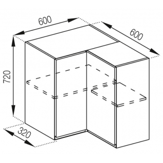 Секция 60х60В кут прям Кухня Влада