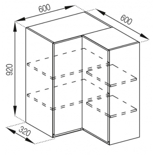 Секция 60х60В 920 кут прям Кухня Влада