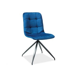 Стул Texo Velvet черный каркас / синяя ткань BL.86 фабрики Signal стулья обеденные