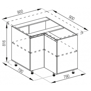 Секция 90x90Н Кухня Тина