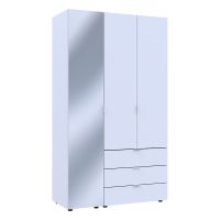 Шкаф для одежды Гелар 2ДСП/Зеркало белый Doros