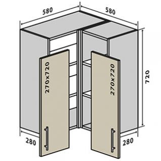 №18 Секция 58х58 верх Кухня МоДа