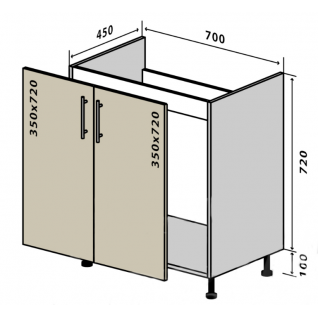 №44 Низ 70-82 мойка стандарт FLAT 