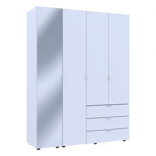 Шкаф для одежды Гелар 3ДСП/Зеркало белый Doros