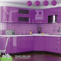Кухня Гамма Глянец Фиолетовый 1 метр погонный Мебель Сервис