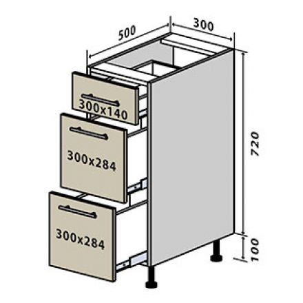 Фото №8 Секція 30(2+1) низ ящик Кухня Мода Люкс