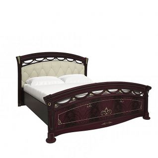Кровать Роселла 1.6х2.0м Люкс с мягким изголовьем Перо рубино фабрики MiroMark