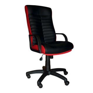 Кресло ORBITA COMBI LUX экокожа D-5 цвет Черный винилискожа S-3120 цвет Красный фабрики Примтекс плюс