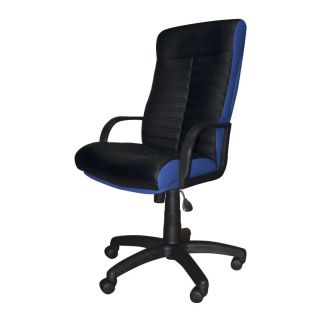 Кресло ORBITA COMBI LUX экокожа D-5 цвет Черный винилискожа S-5132 цвет Синий фабрики Примтекс плюс