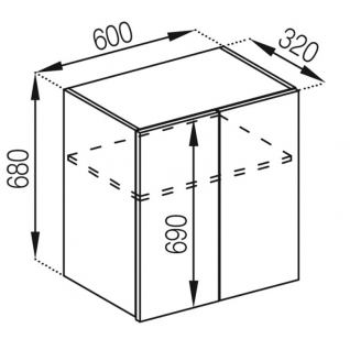 Секция 60В под вытяжку Кухня Марго 2 категории