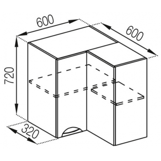 Секция 60х60В кут прям Кухня Адель Люкс 2 категории