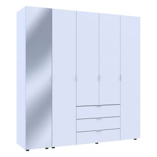 Шкаф для одежды Гелар 4ДСП/Зеркало белый Doros
