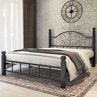 Кровать металлическая на деревянных ногах Анжелика Металл-Дизайн фабрики Металл-Дизайн