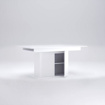 Фото Стол столовый раздвижной Рома белый глянец MiroMark