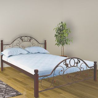 Кровать металлическая на деревянных ногах Франческа  фабрики Металл-Дизайн