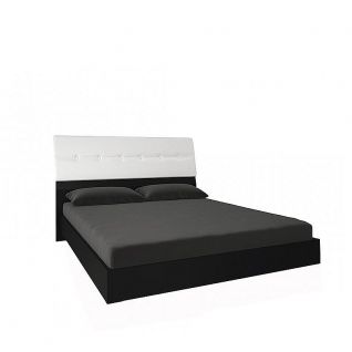 Кровать Терра 1.4х2.0м с мягким изголовьем Белый/Черный мат фабрики MiroMark