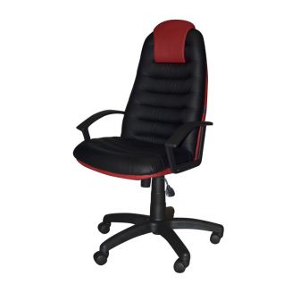 Кресло TUNIS P COMBI экокожа D-5 цвет Черный винилискожа S-3120 цвет Красный фабрики Примтекс плюс
