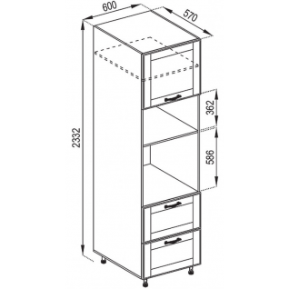 Секция 60 пенал ДШ п/микр 920 Кухня Доминика