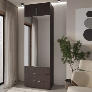 Шкаф 2Д3Ш Версаль (Гелар) Венге Зеркала + Антресоль Феникс